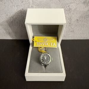 Invicta Angel Women's Ring Watch - 17.5mm, Black (44481) $199 MSRP-NEW IN BOX